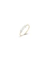 Anillo Acero - Mineral Perla 3,5mm - Bañado Oro