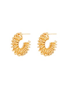 Pendientes Acero - Muelle 24mm - Bañado Oro y Acero 2