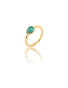 Anillo Mineral - Lágrima 7*8 - Baño en Oro de 18k 2