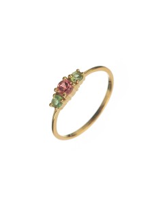 Anillo Mineral - 3 Minerales -0,5 Micras - Bañado Oro 2