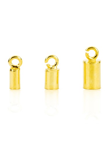 Fornitura - capuchón - 3 mm, 4 mm y 5 mm - 1 Par - Bañado Oro y Plata