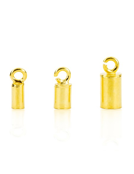 Fornitura - capuchón - 3 mm, 4 mm y 5 mm - 1 Par - Bañado Oro y Plata