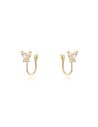 Pendientes Mariposa - Mariposa  - Earcuff 12,5mm - Bañado Oro y Plata Rodiada