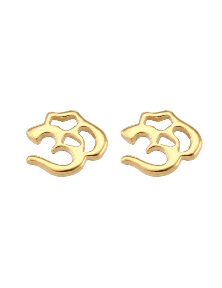 Pendientes Om - 8 mm - Bañado Oro y Plata Rodiada Pendientes Om - 8 mm - Bañado Oro y Plata Rodiada