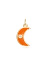 Charm Circonita Luna - Enamel - 7 * 10 mm -  Bañada Oro