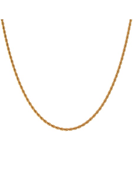 Collar Cuerda Acero - 2 mm - 36+4 cm, 42+5 cm, 50+5 cm - Color Oro
