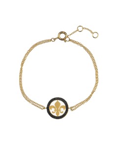 Pulsera Circulo - Flor de Lis 14mm - Bañado Oro 2