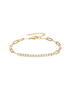 Pulsera Eslabón Tenis - Circonita - 16 + 4 cm - Bañada Oro y Plata Rodiada 2