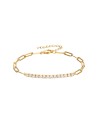 Pulsera Eslabón Tenis - Circonita - 16 + 4 cm - Bañada Oro y Plata Rodiada