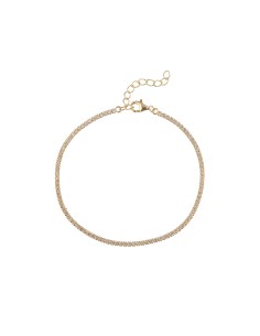 Pulsera Tenis - Circonita 1,5 mm - 17 + 3 cm - Bañada Oro y Plata Rodiada 2