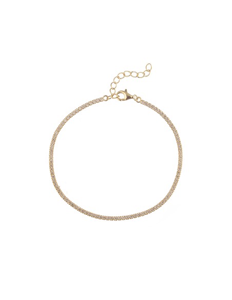 Pulsera Tenis - Circonita 1,5 mm - 17 + 3 cm - Bañada Oro y Plata Rodiada