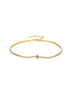 Pulsera Tenis - Circonita Marquesa - 16 + 4 cm - Bañada Oro 2