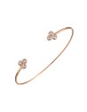 Pulsera Rigida - Tres Circonia7,5mm - Bañado Oro Rosa