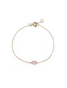 Pulsera Plata - Mineral Lagrima 6*8,5 mm - 17+1,5cm - Bañado Oro