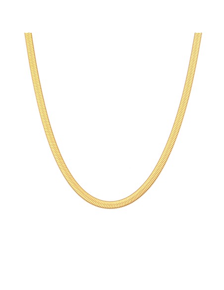 Collar Acero - 4 mm Herryingbone - 32+6 cm, 38+4 cm, 42 cm y 48 cm - Color Oro