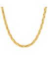 Collar 3 Braid Herryingbone Acero - 5 mm - 32 + 6 cm, 38+5cm, 43+5 cm - Color Oro