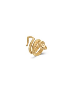 Anillo Acero - Serpiente - Bañado Oro 2