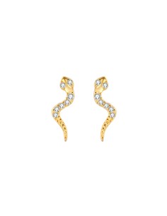 Pendientes Serpiente - Circonita - 10mm - Plata Bañado Oro y Plata Rodiada 2
