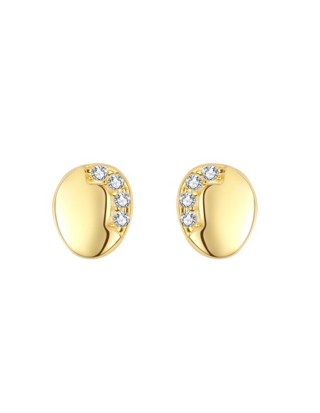 Pendientes Circonita - Forma de huevo 6mm - Bañado Oro y Plata Rodiada Pendientes Circonita - Forma de huevo 6mm - Bañado Oro y Plata Rodiada