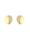 Pendientes Circonita - Forma de huevo 6mm - Bañado Oro y Plata Rodiada