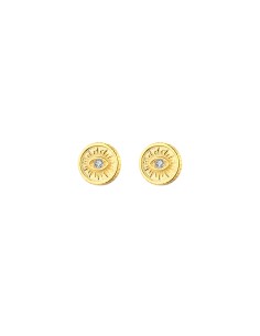 Pendientes Plata - Ojo 6mm - Bañado Oro y Plata Rodiada 2