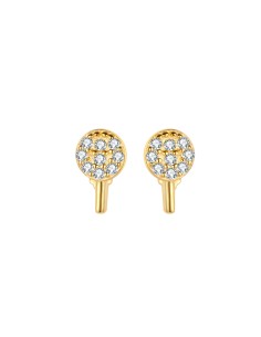 Pendientes Chupete - Circonita - 7*4,5mm - Plata Bañado Oro y Plata Rodiada 2