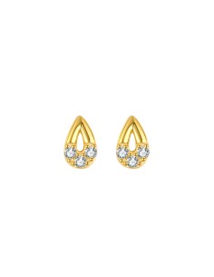 Pendientes Lagrima - Circonita - 6,5*4mm - Plata Bañado Oro y Plata Rodiada 2