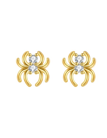 Pendientes Araña - Circonita - 8*8,5mm - Plata Bañado Oro y Plata Rodiada Pendientes Araña - Circonita - 8*8,5mm - Plata Bañado Oro y Plata Rodiada