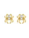 Pendientes Araña - Circonita - 8*8,5mm - Plata Bañado Oro y Plata Rodiada