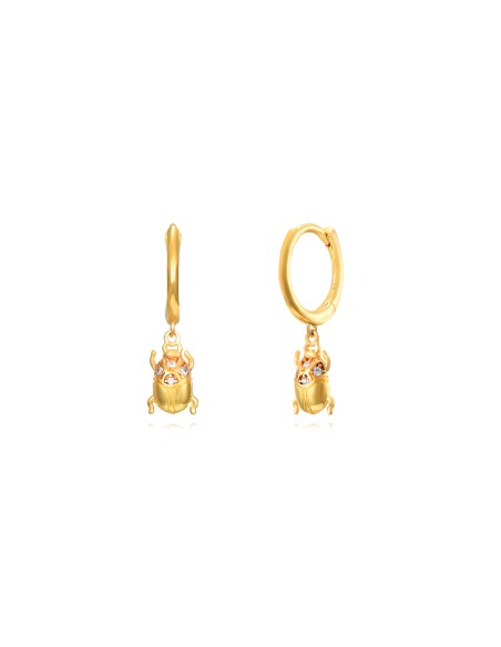 Pendientes Aro - Mariquita 8mm - Bañado Oro y Plata Rodiada Pendientes Aro - Mariquita 8mm - Bañado Oro y Plata Rodiada
