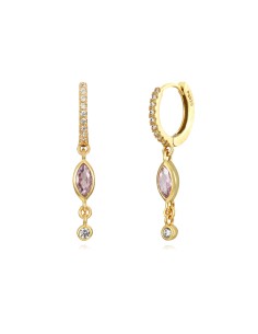 Pendientes Aro - Circonita - 29 mm - Bañado Oro 2