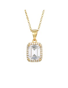 Collar Circonita - Rectángulo 7*9 mm - 36 + 4 cm - Bañado Oro 2