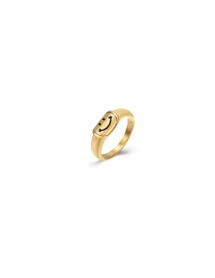 Anillo Acero Smiley - Color oro 2