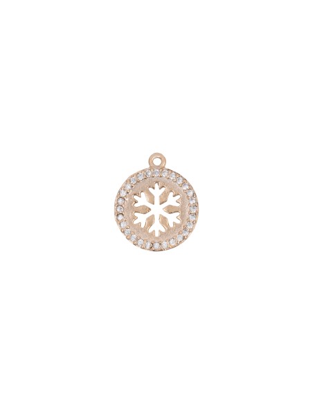 Charm Nieve - Circonita 10mm - Bañado Oro