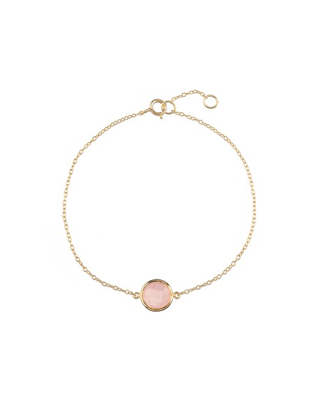 Pulsera Mineral - Redondo 8mm - Bañado Oro y Plata Rodiada