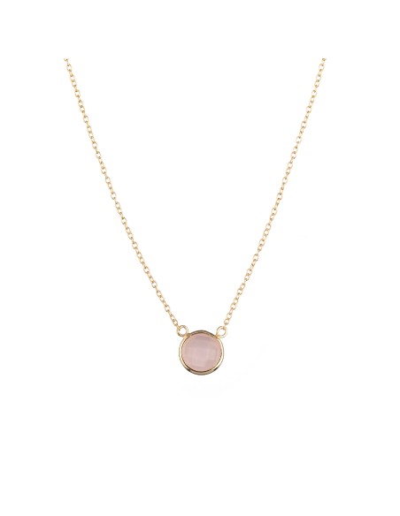 Collar Mineral - Redondo 8mm - Bañado Oro y Plata Rodiada