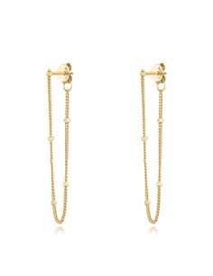 Pendientes Cadena - 40 mm - Bañado Oro y Plata Rodiada 2