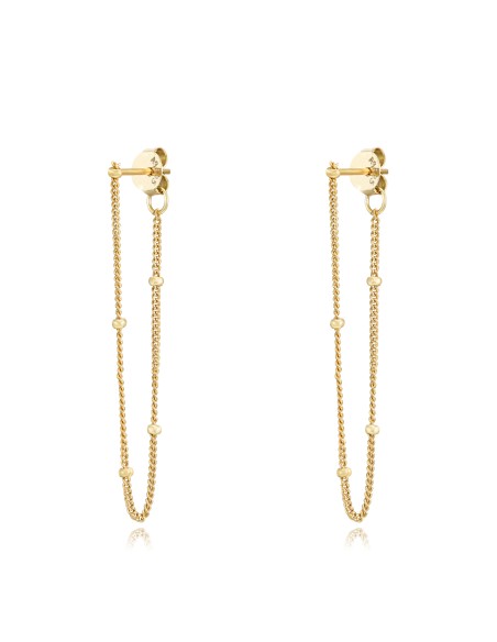 Pendientes Cadena - 40 mm - Bañado Oro y Plata Rodiada