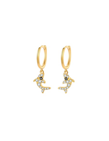 Pendientes Aro - Delfín 8mm - Bañado Oro y Plata Rodiada Pendientes Aro - Delfín 8mm - Bañado Oro y Plata Rodiada