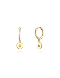 Pendientes Circulo - Circonita Blanca - 11 + 6 mm - Plata Bañado Oro y Plata Rodiada 2