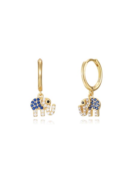 Pendientes Aro - Elefante 8mm - Bañado Oro y Plata Rodiada Pendientes Aro - Elefante 8mm - Bañado Oro y Plata Rodiada
