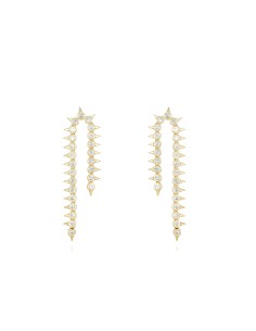 Pendientes Spikes - Cadena Circonita 50 mm - Bañado Oro 2