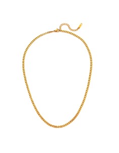 Collar Acero - 3 mm cubano - 36+4 cm, 42+5 cm y 50+5 cm - Color Oro 2