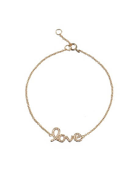 Pulsera Circonita - Love 9*19mm - Baño en Oro y Oro Rosa y Plata Rodiada