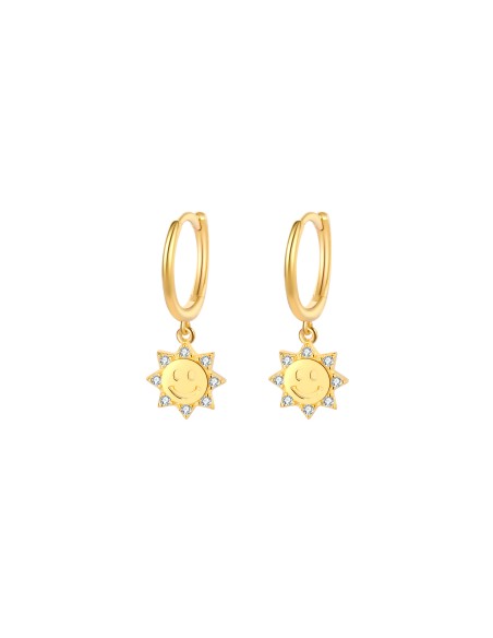 Pendientes Aro - Sol 8mm - Bañado Oro y Plata Rodiada Pendientes Aro - Sol 8mm - Bañado Oro y Plata Rodiada