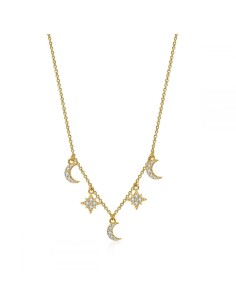 Collar Estrella y Luna Circonita 2