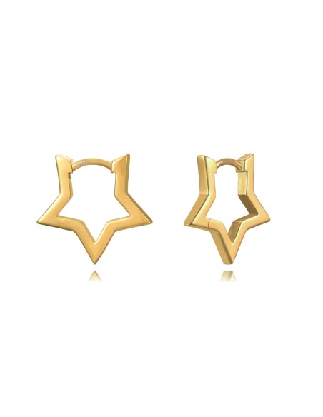 Pendientes Estrella - 15mm - Plata Bañado Oro y Plata Rodiada Pendientes Estrella - 15mm - Plata Bañado Oro y Plata Rodiada