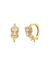 Pendientes Jaguar - Circonita 14 mm - Bañado Oro