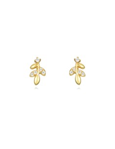 Pendientes Circonita - Hoja 5 * 8 mm - Bañado Oro 2