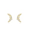 Pendientes Luna Circonita Multi 6,5 mm-  Bañado Oro y Plata Rodiada